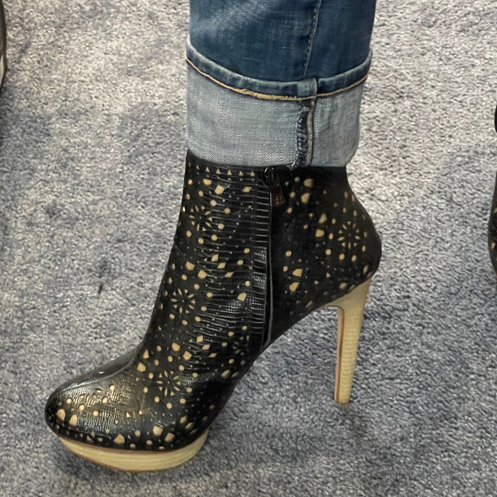 BCBG Black High Heel Ankle Booties